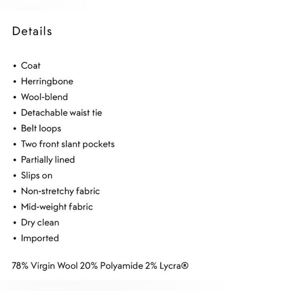 Rag & Bone Sven Herringbone Belted Coat brand new with tags retails $795 - Picture 9 of 13